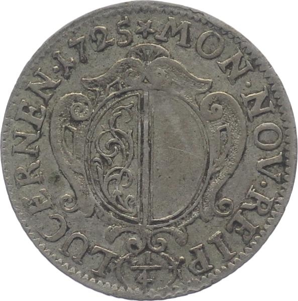 Luzern 1/4 Gulden 1725